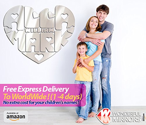 Reflect your love with a Heart-Shaped Mirror Personalized with your Name – Express Delivery to Worldwide via DHL - 9