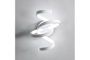 SENQIU Applique da Parete Interno LED, 20W Lampada da Parete Moderno Design Spirale, Lampada a Muro Bianco per Soggiorno Camera da Letto Scale Corridoio, Luce Bianca Fredda 6500K