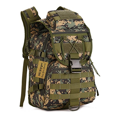 SUNVP Tactical MOLLE Assault Backpack Pack Military Army Rucksack 40 L Large Waterproof Trekking Bag Jungle Camouflage