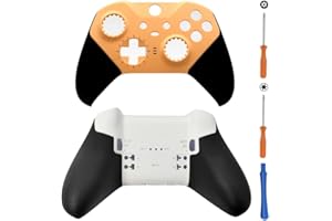 Hzxkqmil Coque de Remplacement Boîtier Avant et Arrière Étui de Couvercle Personnalisée Accessoires pour Xbox Manette Elite Series 2, Orange + Blanc