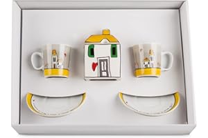 Egan Set 2 Tazze caffè e Zuccheriera Collezione Le Casette. Oggetto Realizzato in Porcellana Multicolore. La referenza è 192026
