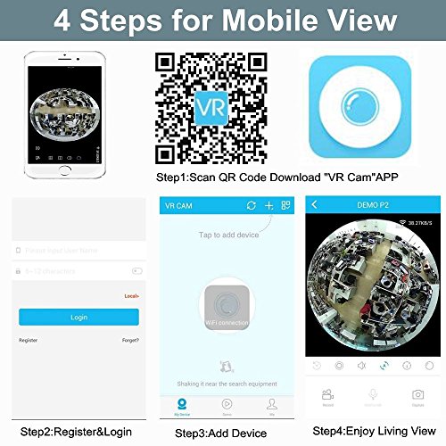 360 VR kamera,Masione 3.0M Panorama Wireless WIFI IP Kamera Audio Video WiFi HD Fish-eye Weitwinkel 10m IR Nachtsicht Bewegungserkennung CCTV Ãœberwachungs-Kameras System bis 128G GedÃ¤chtnis
