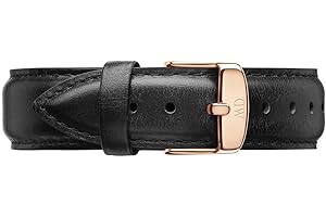 Daniel Wellington Classic Sheffield Cinturino Uomo, 20mm, in Pelle, Nero/Oro Rosato