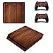 Produktbild Playstation 4 Slim + 2 Controller Aufkleber Schutzfolien Set - Holz Design /PS4 S