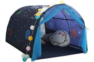 HI SUYI Children's Cabin Bed Tunnel Tent for 90-100cm in Width Loft Bed Bunk Tent,Fabric, Blue, Single