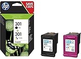 Altura de embalaje:17 cm HP 301 - Pack de 2 cartuchos de tinta, color y negro