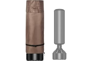 MunteLock Funda Exterior para Saco de Boxeo, Cubierta Impermeable para Bolsa de Boxeo de Pie con Cremallera Lateral y Rejilla de Ventilación, 420D Oxford Marrón