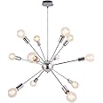 OYIPRO Sputnik Iluminación Colgante, 12-Luces Iluminación de Techo, Moderna Lámparas, Altura Ajustable 3x25cm, Cromo para la 