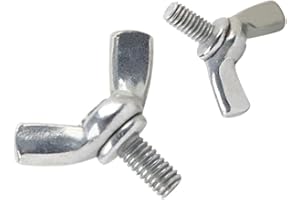 Xiedeai Bullone ad Alette Elementi di Fissaggio - M6 M8 M10 (Confezione da 20) Acciaio al Carbonio Bulloni a Farfalla Hardware Chiodi Placcato Zinco Vite a Mano Filettatura Intera