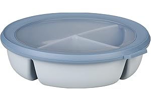 Mepal - Meal Prep Box Cirqula - Bento-Schüssel mit 3 Fächern - Frischhaltedose luftdicht - Mahlzeiten getrennt aufbewahren - Meal-Prep-Boxen & Vorratsdosen - 1000 ml - Nordic blue
