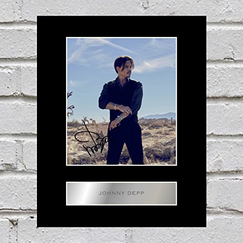 Photo Signée De Johnny Depp - Encadrée, 25,4 X 20,3 Cm - Cadeau Fan, Souvenir Collection