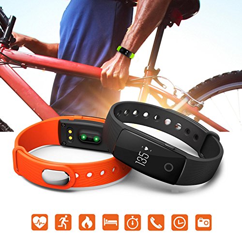 KOBWA Fitness-Tracker-Herzfrequenz Fitnessarmband- Pulsuhr Aktivitätstracker Wasserdicht- Smart Bracelet – Smartwatch für Android Smartphone und IPhone IOS,Schrittzähler, Kalorienzähler, Schlaf-Monitor,Push-Message und Anrufer – ID Benachrichtigung - 3