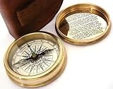 Robert Frost Poem Compass-Pocket Compass w Leather Case