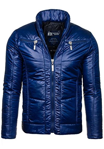 BOLF Herren bergangsjacke Steppjacke Sportjacke DENIM REPUBLIC S01 Dunkelblau XL [4D4]