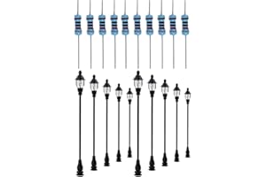 DONKIVVY Lot de 10 lampadaires LED pour modélisme ferroviaire Échelle OO/HO