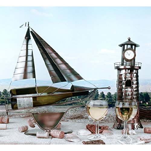 Flaschenhalter „Segelboot“ kupferfarben L 44 cm - 2
