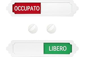ANDCHI 2 pezzi Cartello per porta occupata/vuota Segnaletica per porte - Segnaletica di commutazione di stato per l'ufficio, la sala conferenze, della toilette, con supporto e montaggio magnetico (BG IT)