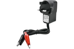 DYOUEN 12V 1A Sealed Lead Acid Battery Charger with Alligator Clip and LED Indicator Light for Car Motorbike Lawnmower