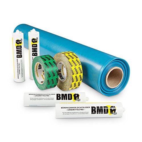BMD 100m² Dampfbremssystempaket, Dampfsperrfolie, Dampfbremsfolie, Dampfbremse, Dampfsperre, Klebeband, Folienkleber EnEV CE Siegel