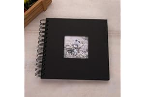 GARZENTH 20 Sheets DIY Photo Album Storage Scrapbooking, 6 Inch Record Self Adhesive Photo Album Growth Memory Book DIY Photo Album Storage Scrapbooking(Black)