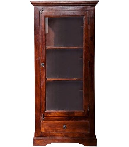 HÄNGEVITRINE AUS KIEFERNHOLZ – Mit 2 Glastüren & Verstellbarem Boden, Landhausstil, 88x22x45 Cm, 3 Farben