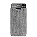 Produktbild Adore June Business Tasche für Microsoft Lumia 950 XL Handytasche aus charakteristischem Fischgrat Stoff - Grau/Schwarz | Schutztasche Zubehör mit Display Reinigungs-Effekt | Made in Europe