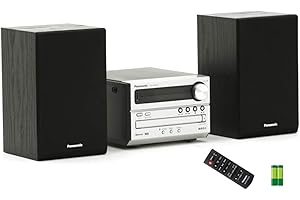 DTL PACKAGE Panasonic SCPM250BEBS/DAB, Bluetooth, Music Streaming CD DAB Micro HiFi Music Centre, 20watt RMS, DAB+ Radio, FM Radio, USB Playback. Full Remote, Stereo Separate Speakers, inc DAB Antenna, Batteries