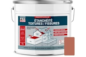 PRO COM Peinture, résine d'étanchéité toiture, réparation tuiles, fissures, anti-fuites, décore, protège, plusieurs coloris 10 litres