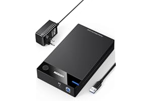 UGREEN Boîtier Disque Dur 3,5 Pouces Externe Adaptateur USB 3.0 vers SATA Disque Dur 3,5 2,5 Pouces HDD SSD Supporte UASP 5Gbps, Alimentation Supplémentaire 12 V 2 A Inclus