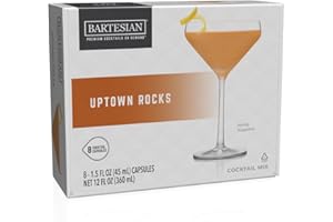 Bartesian Uptown Rocks Cocktail Mixer Capsules for Cocktail Machine – Home Bar Mixology Cocktails Mix Pod Capsule Set to Use with The Bartesian Cocktail Drink Maker Machine – Pack of 8