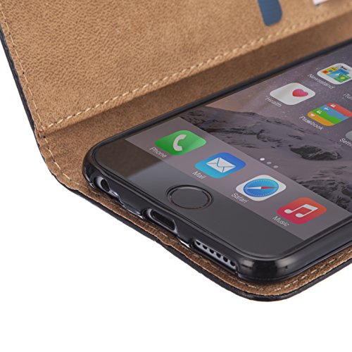 NWNK13Â® iPhone 6 / 6S (4.7'' inch) Printed Design Pu Leather Wallet with Card Slot (Black Leather)