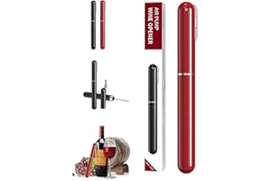 ZEEREE 2 w 1 otwieracz do wina z ostrzem do folii, wyskakujący korkociąg, ulepszona przenośna pompka kieszonkowa, korkociąg, otwieracz do butelek wina (czerwony)