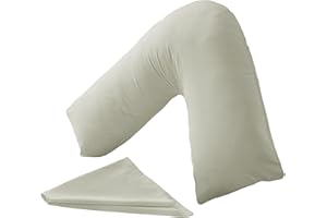 Bronwen Mathews V Shaped Pillowcase, Orthopedic, Nursing, Maternity Neck Support V Pillow Cover Only (V Pillowcase, Linen)
