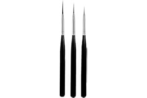 GRTLPOK luoshaPUCY Nail Design Brush, [Pack of 3] Nail Art Liner Brush Professional Nail Art Brush Fineliner for DIY Nail Art Salon Design (Black)