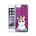 Produktbild finoo | Iphone 5 / 5S Flüssige Liquid Lila Glitzer Bling Bling Handy-Hülle | Rundum Silikon Schutz-hülle + Muster | Weicher TPU Bumper Case Cover | Einhorn 02