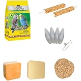 PureCanpati Muhabbet Kuşu İhtiya&ccedil; Seti (400 gr Yem, 10'lu Kraker, 4 Adet Kalamar Kemiği, Portakallı ve Muzlu Enerji Blok, Min