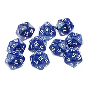 ELECTROPRIME 10x Blue Twenty Sided D20 Dice Playing D&D RPG Board Game Favours