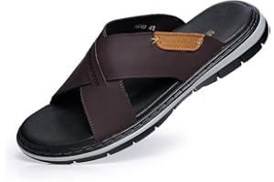 MGGMOKAY Zapatillas Cruzadas Masculinas Sandalias,Hombre Cuero Sandalias,Sandalias de vestir Hombres