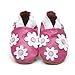 Soft Leather Baby Shoes Little Flowers Pink 12-18 months
