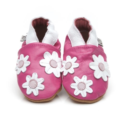 Soft Leather Baby Shoes Little Flowers Pink 12-18 months