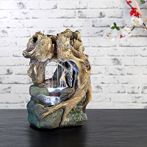 infactory Beleuchteter Zimmerbrunnen „Wurzelgrotte“ mit LED und Pumpe - 2