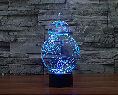 SmartEra® USB Star Wars Charakter Film BB8 Roboter sieben Farbwechsel LED-Touch-Taste 3D Optische Täuschung Schreibtischlampe - 5
