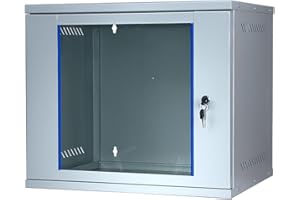 ‎KOSCOM CONNECT KOSCOM CONNECT Netzwerkschrank 19 Zoll 9 HE I 400 mm Tiefe I Serverschrank Grau I Wandmontage I abschließbare Glastür I unmontiert I 60 kg Traglast I 543 x 400 x 469 mm (Grau, 9 HE)