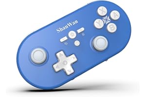 ShanWan Controller di Gioco Wireless Compatibile con PC/iOS/Android/Switch/PS, Controllo del Movimento del Giroscopio, Feedback Vibrazione, Controller di Gioco Bluetooth (blu)