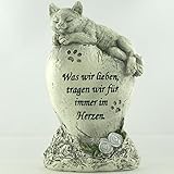 Katzen Deko Gedenkstein, Tiergrabstein Was wir lieben,...