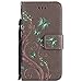 Produktbild iPhone 6 / 6S Hülle, Chreey Prägung [Glitzer Schmetterling] Leder Wallet Tasche Stoßfest Flip Case Hochwertig Handy Etui Elegant Cover [Grau] + Stand Kartenfächer