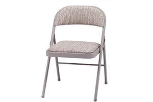 BRAVICH Deluxe Fabric Padded Folding Steel Back Rest Chair for Home Garden Office- Brown 94 x 47 x 7 cm