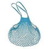 Einkaufsnetz mit langen Griffen-Türkis in super Qualität aus der Normandie