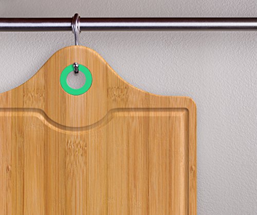 Vremi 3 Stück Bambus- Schneidebrett Set – Holzschneidebretter für Küche mit Haltegriff zur Aufbewahrung – Kleine und große Holzschneidebretter organisches Bambus Schneidebrett – Grün - 4