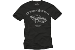 Makaya T-Shirt Homme Noir avec Motif Quarter Mile King Logo Grise Taille S-XXXL